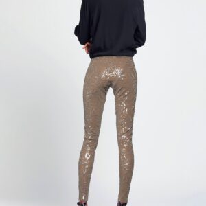 POSTER GIRL - Leggings - Marrone con Paillettes